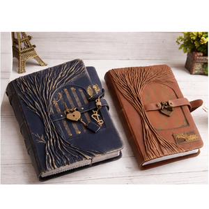 Hardcover Handmade <b>Leather</b> Journal Tree of Life Lockable Door and Key A5 Guest Book Personalized Diary <b>Refillable</b> <b>Notebook</b> Gift - Product Image 4