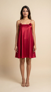 Robe Courte Tendance en Satin Uni pour Femme – Idéale pour l'Été, les Fêtes et les Clubs – Tissu Léger – Vente en Gros - Product Image 2