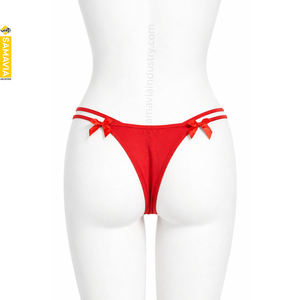 Ropa Interior Sexy de Dama sin Costuras en Rojo de Nailon Satén con Encaje y Estampado Digital Cómoda de Tinte Liso con Control Medio y Suave a la Moda - Product Image 2