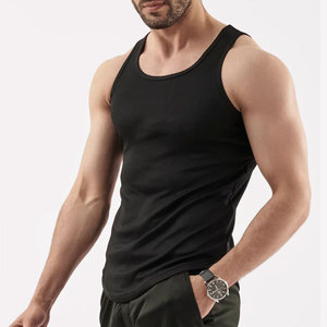 Débardeur de fitness pour homme, style urbain, avec empiècements au dos, en maille côtelée, pour tenue décontractée et extérieur, nouvelle collection - Product Image 2