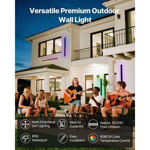 Applique da Esterno Moderne RGB, Confezione da 2, Lunghezza 99,97 cm, 2700K-6000K, Impermeabili IP65, Anti-Ruggine - Product Image 2