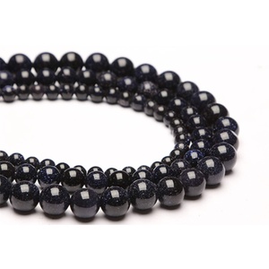 Natural Dark <b>Blue</b> Galaxy Sandstone Round Gemstone <b>Beads</b> Goldstone Mala <b>Beads</b> For DIY Jewelry Making Wholesale Supplier - Product Image 3