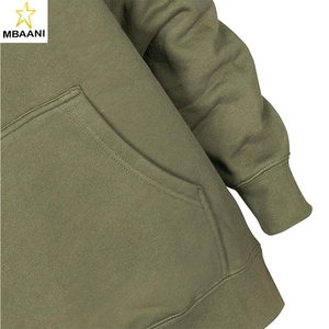 Sweat-shirt à capuche vert olive MBAANI unisexe, manches longues, couleur unie, en coton, durable et chaud, idéal pour la chasse - Product Image 4