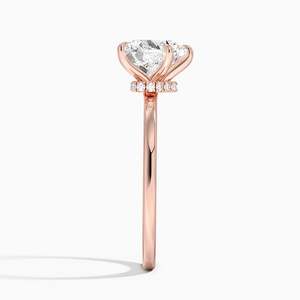 Anillo de Compromiso Solitario con Moissanita de Corte Corazón de 2 Quilates y Halo Oculto - Product Image 6