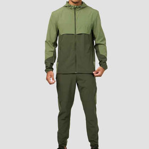 Ensemble de survêtement coupe-vent d'extérieur à manches longues en mesh pour homme, sweat-shirt et pantalon softshell deux pièces - Product Image 1