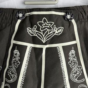 กางเกงหนังผู้ชายทรง Trachten Lederhosen ปักลายเรียบง่าย เอวกลาง ความยาวระดับเข่า สไตล์ High Street Wear - Product Image 4