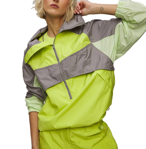Customized <b>Windbreaker</b> Tracksuit Sets <b>Women</b> 2 Piece Patchwork Lightweight Nylon Zipper Cropped <b>Women</b> <b>Windbreaker</b> Tracksuit - Product Image 3
