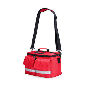 Sac de secouriste rouge haute visibilité, multi-poches, organisateur médical tactique pour les premiers intervenants et les professionnels des services d'urgence - Product Image 4