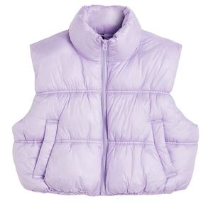 Veste en duvet matelassée d'hiver, imperméable, de couleur brillante, vestes courtes sans manches pour femmes avec logo personnalisé - Product Image 1