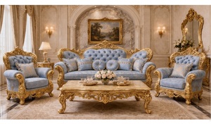 Juego de Sofás Personalizado de Madera de Teca Cuadrado Neoclásico de Inspiración Romana para Sala de Estar, Muebles de Lujo - Product Image 6