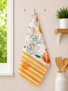 Essuie-tout de cuisine floral absorbant, chiffon de nettoyage doux, torchon décoratif pour la maison et la cuisine - Product Image 2