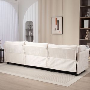 Divano a 3 Posti in Ciniglia 111.42*32.28\" XXXL, Comodo Divano in Tessuto Morbido e Confortevole, Design Ergonomico per Soggiorno - Product Image 4