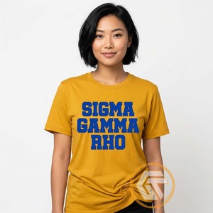 เสื้อยืดลำลองสำหรับสตรี GREEK TREASURES Sigma Gamma Rho ผลิตจากผ้าฝ้ายเจอร์ซีย์ 100% ระบายอากาศได้ดี เหมาะสำหรับฤดูร้อน คอกลม แขนสั้น ขายส่ง - Product Image 3