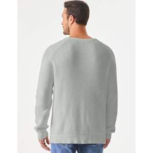 2025 pull à col rond décontracté pour hommes coupe ample pull tricoté texturé gaufré avec bord côtelé pour la saison d'automne - Product Image 1