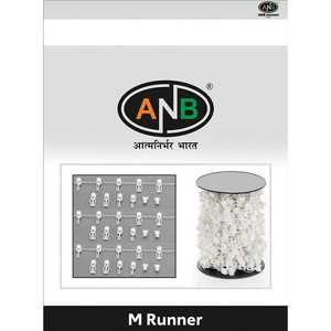 ANB M Traditional Single Runner Ripple <b>Curtain</b> Track Glider Accessory with <b>Hook</b> Includes <b>Curtain</b> <b>Tape</b> and Poles - Product Image 2