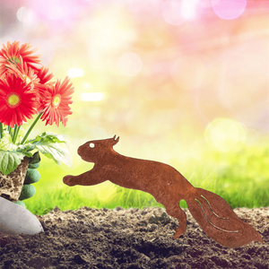 Tavolino Laterale Vintage CIFbuy a Forma di Ceppo d'Albero con Design a Scoiattolo e Base in Ferro, Decorazione Originale e Creativa per Soggiorno, Patio, Camera da Letto - Product Image 3