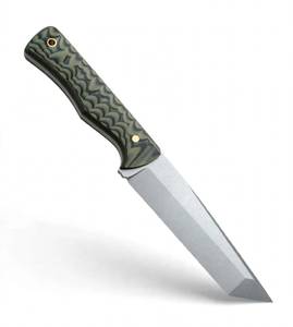 Outil de préparation pour le camping en acier à haute teneur en carbone, forgé à la main, à profil géométrique, avec manche en Micarta stratifié - Product Image 6