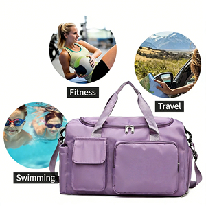 Pink Polyester Gym <b>Duffel</b> <b>Bag</b> with Adjustable Strap and Large Capacity for Unisex Use - Product Image 3