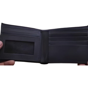 Handcrafted <b>Genuine</b> <b>Leather</b> Blue Bifold <b>Wallet</b> For Men Featuring Multiple Card Slots And Spacious Cash Compartment Slim Designs - Product Image 3