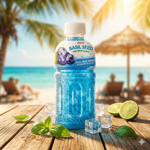 Bebida de Semillas de Albahaca Datafa con Sabor a Arándano, Botella de 320 ml, Bebida de Verano - Product Image 1