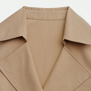 Manteau long en laine mélangée pour femme, chaud, uni, avec ceinture à la taille, coupe ajustée, doublure en cachemire, élégant - Product Image 3