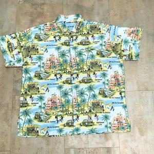 Chemise Hawaïenne Homme Manches Courtes Imprimé Floral Col Montant Respirante Écologique Anti-rétrécissement Hiver Popeline 100% Polyester - Product Image 2