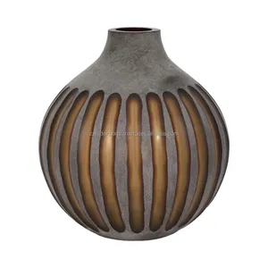 Luxury Decorative Transparent Iron Flower <b>Vase</b> Coastal Design Tabletop <b>Vase</b> Living Room Interior Accent Bulk Export Supplier - Product Image 5