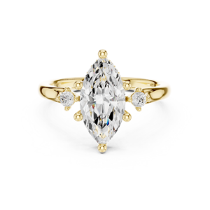 Anillo de Compromiso Clásico de Oro Amarillo de 14K para Mujer, Aries Jewel, con Diamante Cultivado en Laboratorio Certificado por IGI, Corte Marquesa de 2CT, para Aniversario o Boda - Product Image 1