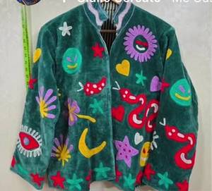 Veste élégante pour femmes, style bohème, jaune moutarde, manches longues, en coton, avec broderies et motifs, idéale pour le quotidien. - Product Image 5