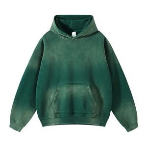 Sweat-shirt à capuche pour homme en coton molletonné délavé effet vintage - Product Image 3