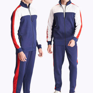 Chándal Deportivo para <span class=keywords><strong>Hombre</strong></span>, Color Azul Marino, Cierre Completo, con Bloques de Color Rojo y Blanco, Bolsillos Laterales, Transpirable, Estilo Casual, Corte Regular, para Otoño - Product Image 3