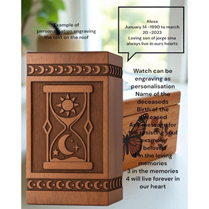 Standard Size Wooden Urn for Adult <b>Memorial</b> Wooden Ashes Urn with Fine Craftsmanship by AYAANS - Product Image 4