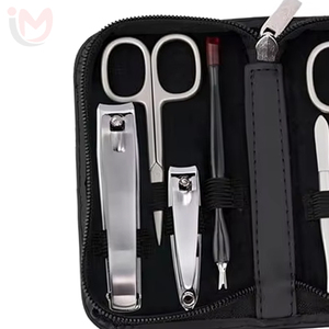 9Pcs Luxurious 7 in 1 Stainless Steel Razor Shaving Set & <b>Nail</b> Care Tool Man Care <b>Kit</b> with Customized Logo Portable Professional - Product Image 5