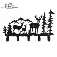 Porte-manteau mural multifonction écologique en fonte, design tête de cheval et fer à cheval, à double clé
