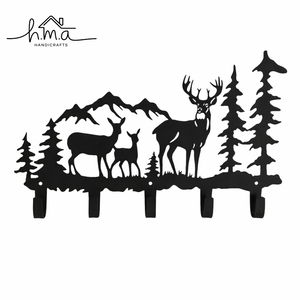 Perchero de pared multifunción ecológico de hierro fundido con diseño de cabeza de caballo y doble gancho para ropa - Product Image 5