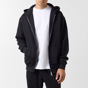 Conjunto deportivo unisex de dos piezas con sudadera con capucha y cremallera de algodón grueso de 445 g/m² y pantalones de chándal de felpa francesa con logotipo personalizado - Product Image 4