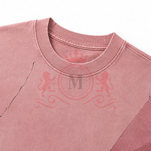 T-shirt décontracté moderne à épaules tombantes effet délavé, en tissu premium, idéal pour les activités quotidiennes en extérieur avec style. - Product Image 6