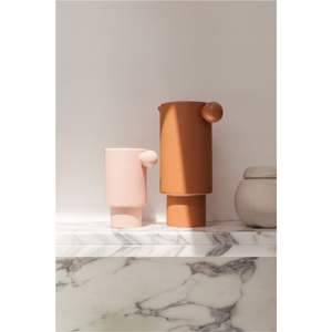 Florero de Metal Industrial Hecho a Mano, Elegante Florero de Hierro en Tono Óxido con Asas Geométricas para Decoración Moderna de Estantes y Escritorios - Product Image 5