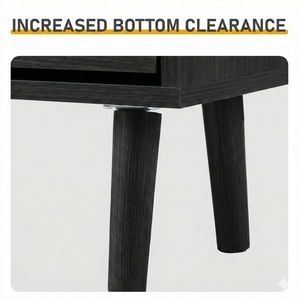 Meuble à chaussures en rotin noir 105*24*110cm avec 2 tiroirs et 4 portes battantes en aggloméré - Product Image 6