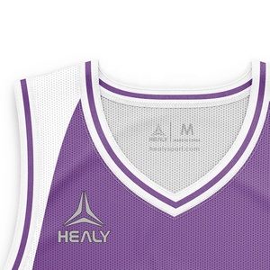 เสื้อบาสเก็ตบอล Healy แบบสั่งทำได้ สำหรับผู้ใหญ่ ทั้งชายและหญิง แบบไม่มีแขน ผ้าตาข่าย พิมพ์ลายแบบ Sublimation พร้อมชื่อทีมและหมายเลข ระบายอากาศได้ดี คอวี - Product Image 5
