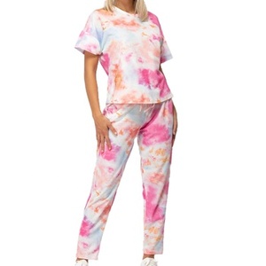 2026 New Women tracksuit 100% cotton jogging suit <b>tie</b> dye 2 piece casual jogger <b>set</b> ladies cheap <b>tie</b> dye hoodie <b>set</b> Sweatsuit - Product Image 1