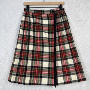 Jupe écossaise plissée en laine à carreaux Stewart pour femme, taille personnalisée, style kilt d'écolière des années 60 - Product Image 1