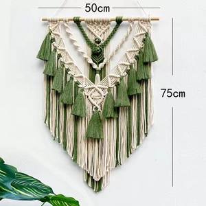 Tapiz de Macramé de Algodón con Borlas Largas, 55x70 cm, Decoración para Sala de Estar, Diseño Navideño Art Deco Hecho a Mano - Product Image 2