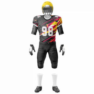 Ensemble complet d'uniformes de football américain sublimés sur mesure, maillot et pantalon de football respirants professionnels pour hommes et jeunes - Product Image 3