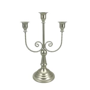 Candélabre en métal argenté à 3 bras pour centre de table, mariage, fête, décoration intérieure, support de bougie décoratif, fournisseur - Product Image 1