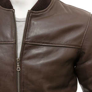 Veste en cuir véritable pour homme style vintage à manches longues / Veste en cuir pour homme de qualité supérieure au prix le plus bas - Product Image 5