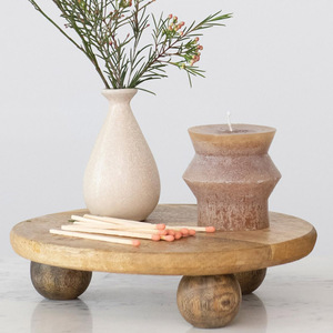 Soporte Elevador de Madera Natural para Macetas y Velas, Soporte Redondo para Tartas de Madera de Mango, Decoración para Oficina y Hogar - Product Image 4