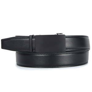 Ceinture automatique en cuir véritable, couleur unie, en cuir de vachette, boucle rectangulaire en fer, style décontracté, durable, écologique, robuste - Product Image 2