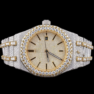 Reloj de Hombre Moderno y Lujoso con Incrustaciones de Diamantes Moissanite, Estilo Hip Hop, Caja Redonda con Diseño Clásico, Superventas - Product Image 1