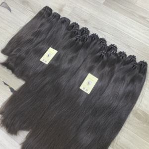 Extensiones de trama de onda de paquete negro Natural de cabello humano vietnamita crudo de trama de máquina de doble estiramiento alineado con cutículas completas - Product Image 3